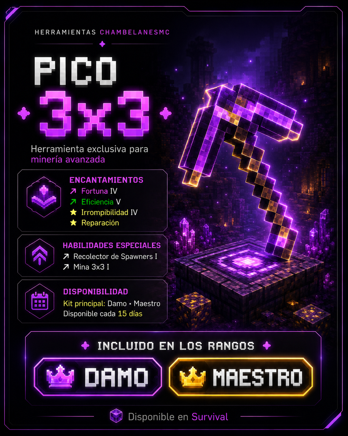 Pico Especial Recolector 3x3